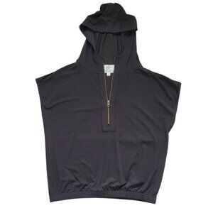 Black Sleeveless Half Zip Hoodie Size Small
